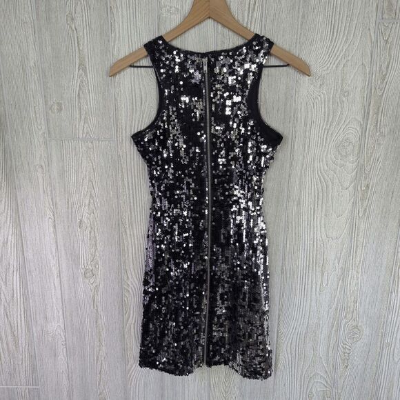 Speechless Teen Juniors Size 3 Black Silver Sequin Party Sleeveless Dress - Picture 7 of 10